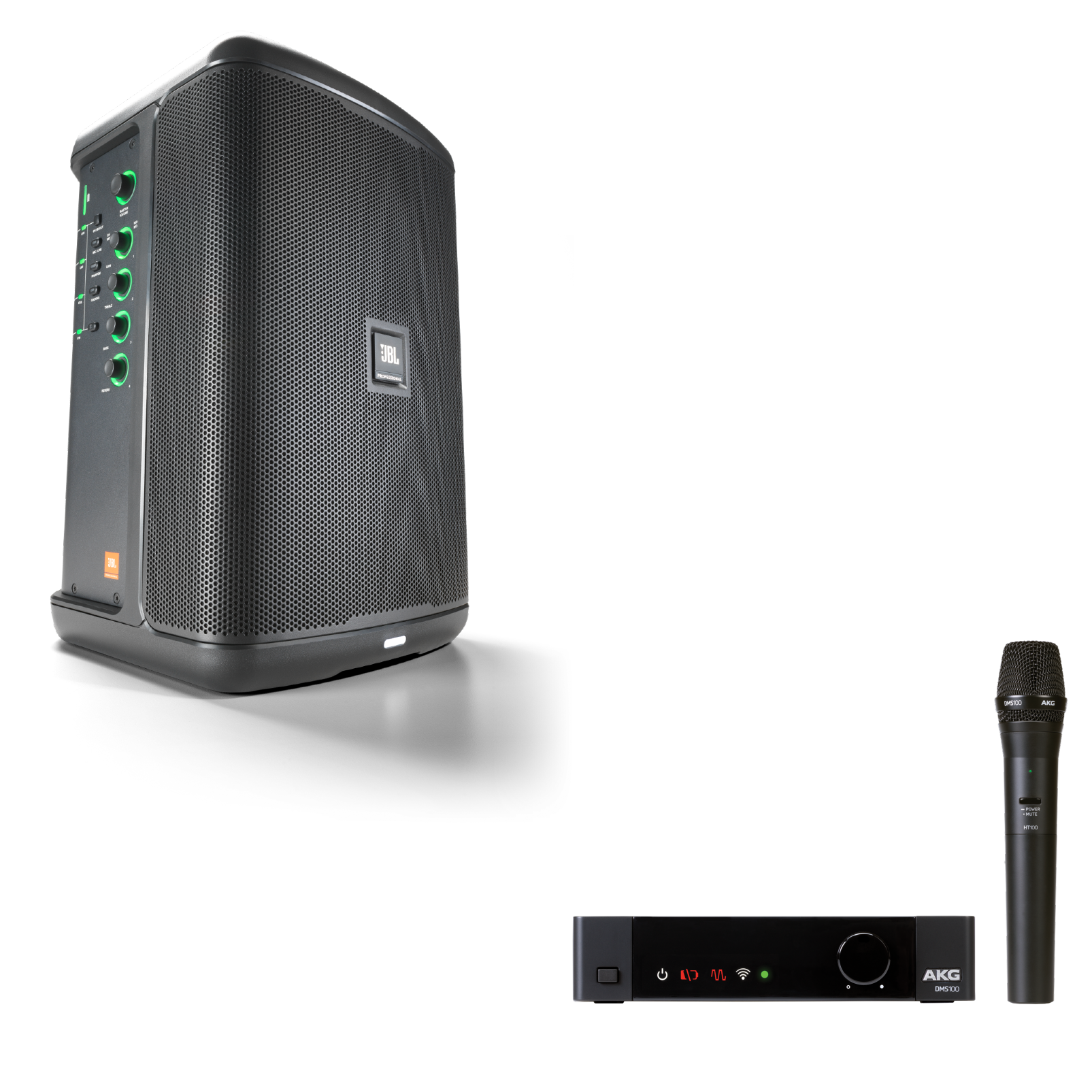 JBL EON ONE Compact + AKG DMS100 Microphone Bundle