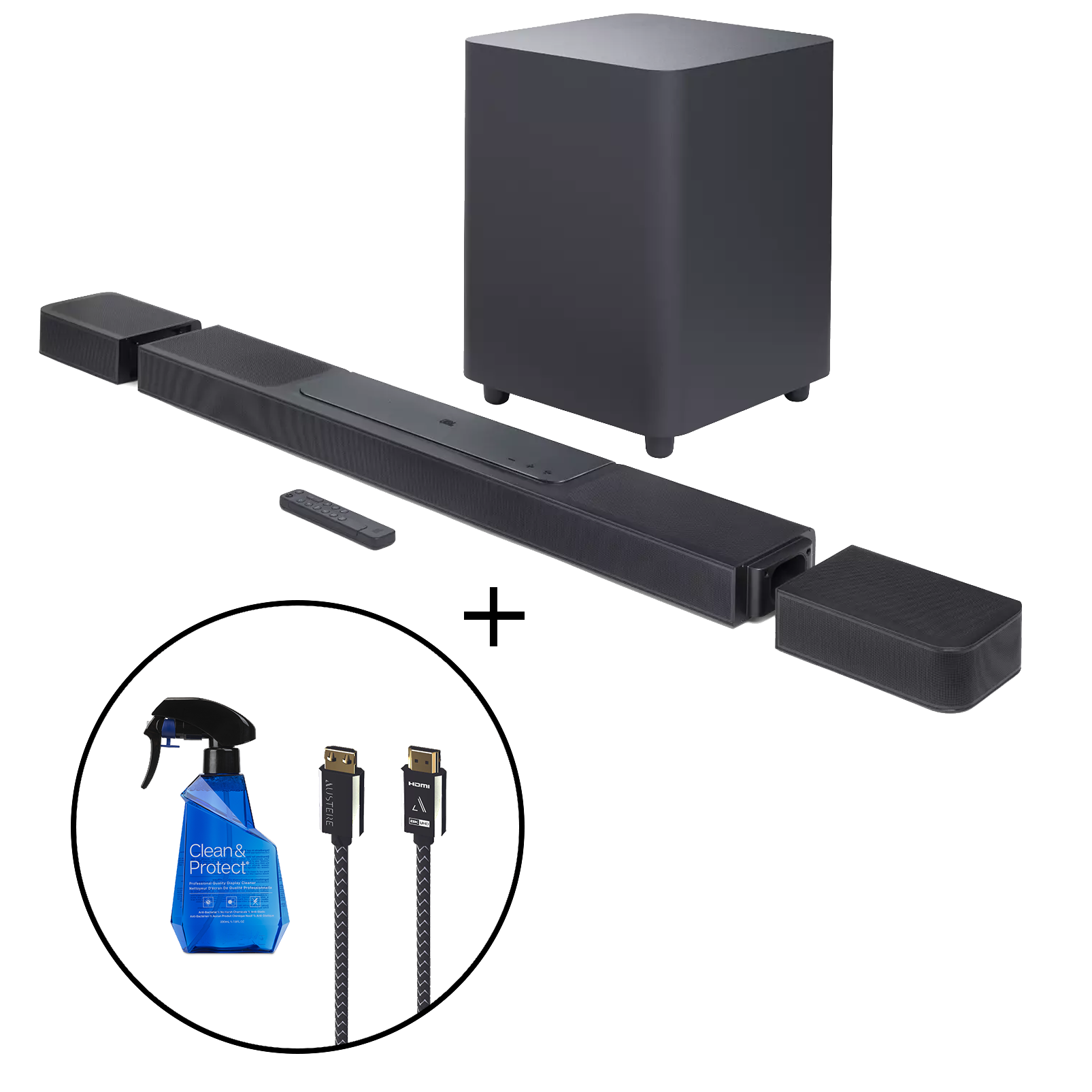JBL Bar 1300X + Austere VII Series 8K HDMI Cable 1.5m & V Series Clean & Protect 230mL With Dual-Sided Cloth